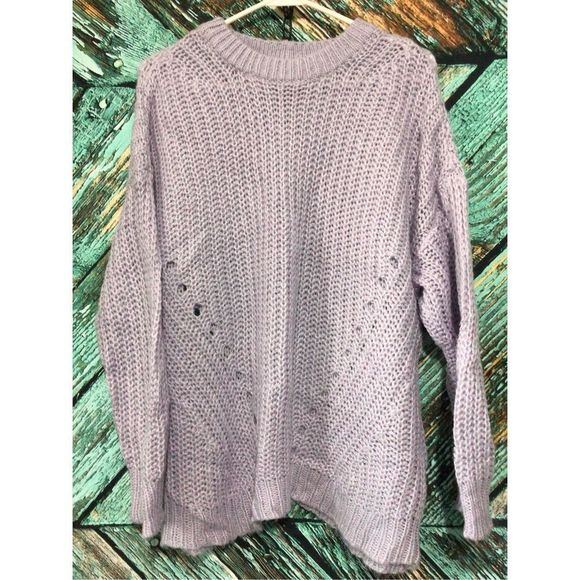 90’s American Eagle Lavender Chunky Knit Oversized Sweater Size Small 🦅 - Picture 10 of 12
